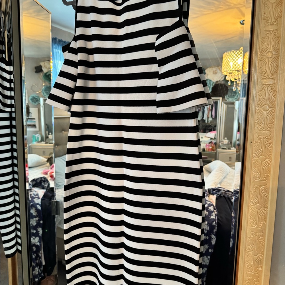 MICHAEL Michael Kors Black and White Midi Dress